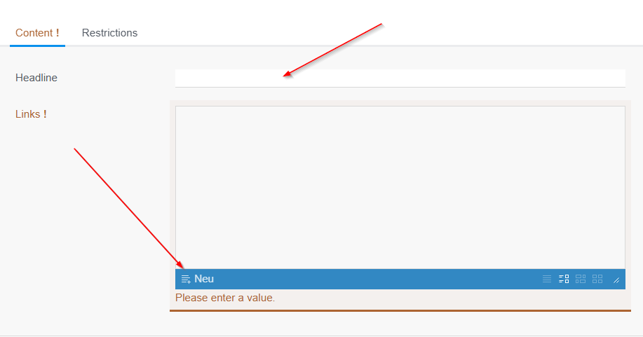Button Link List Headline