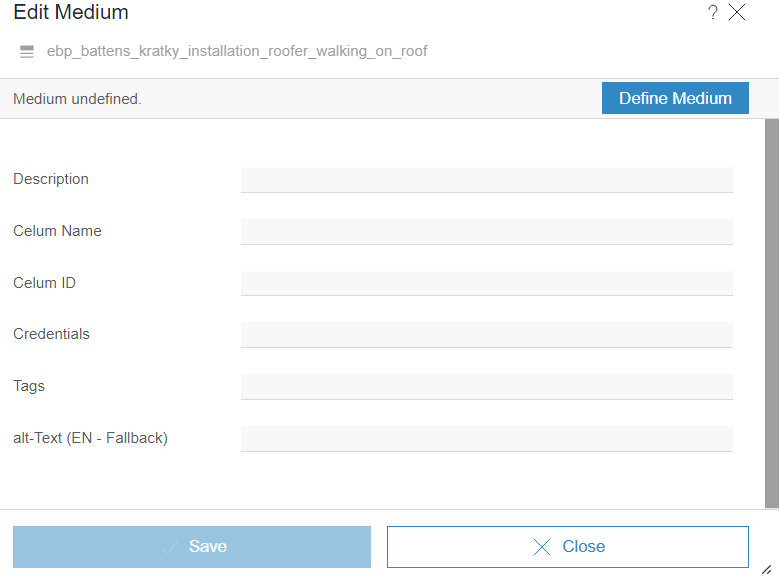 New Image Upload Metadata