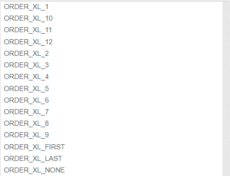 Layout Order Options