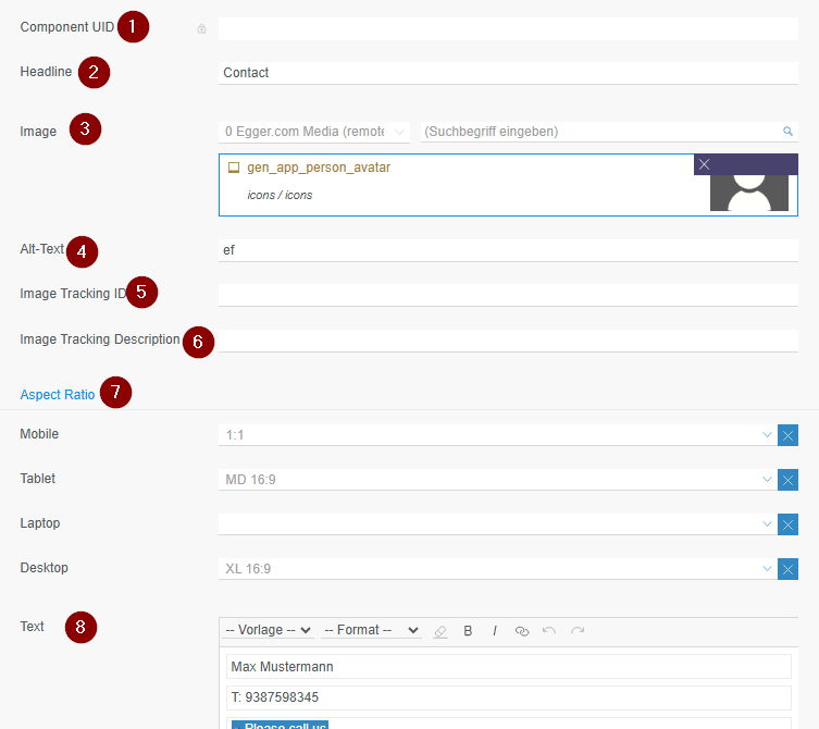 Contact Box Content