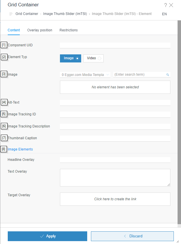 Image Thumb Slider Element