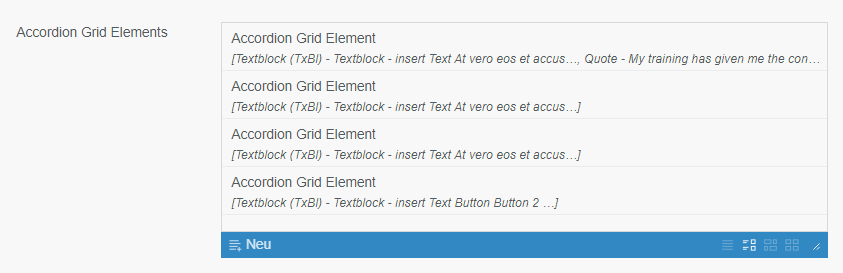 Accordion Grid Content