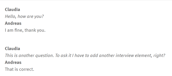 Interview Element Example