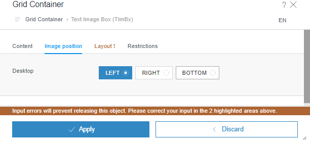 Text Image Box Image Position